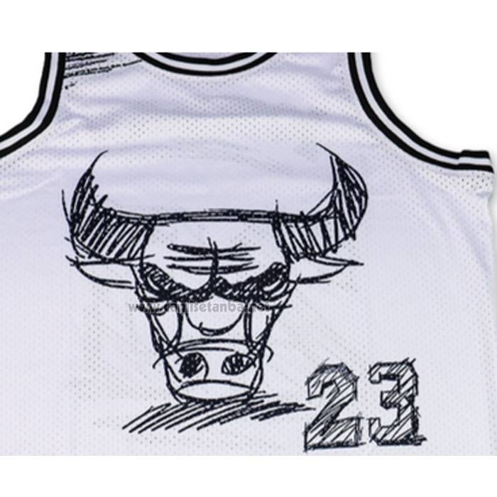 Camiseta Chicago Bulls Michael Jordan NO 23 Mitchell & Ness 1997-98 Blanco1